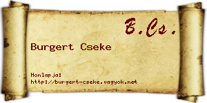 Burgert Cseke névjegykártya